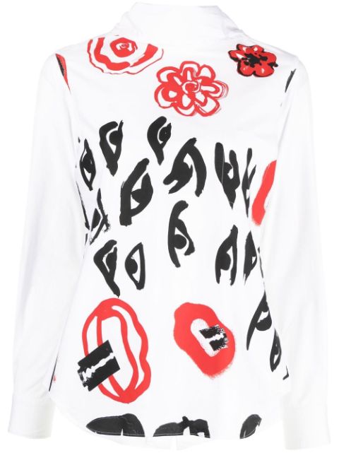 Comme Des Garcons 2006 graphic painterly-print blouse Women