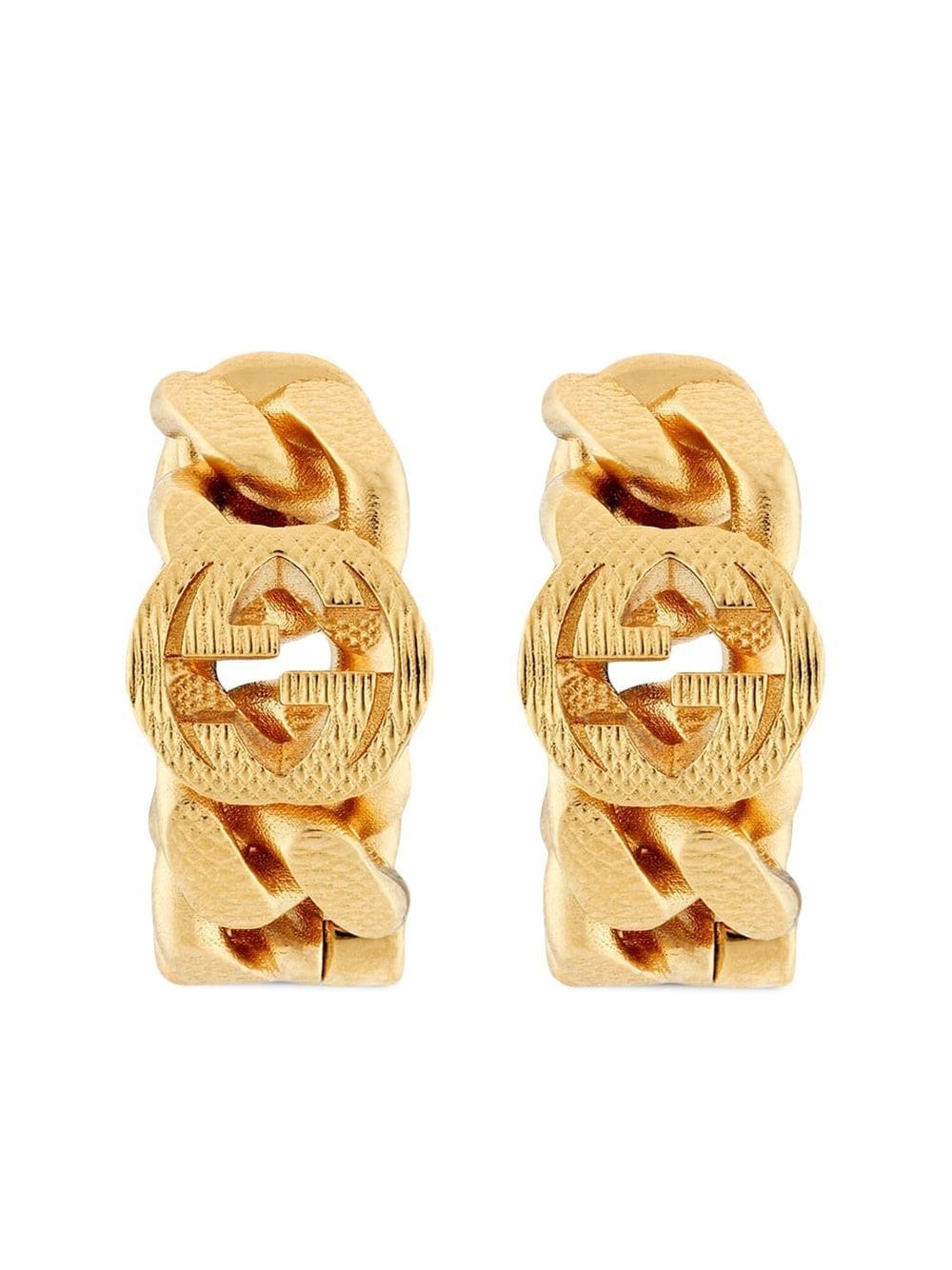 Gucci Interlocking G Hoop Earrings In Gold | ModeSens