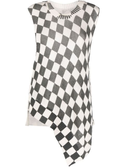 MM6 Maison Margiela checkerboard-print knitted top Women