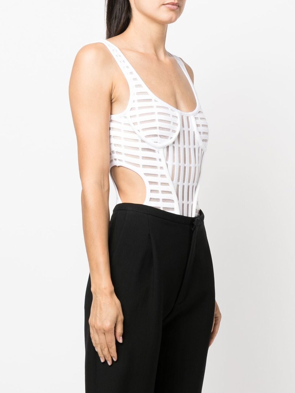 Shop Genny Iconic Cut-out Detail Bodysuit In White