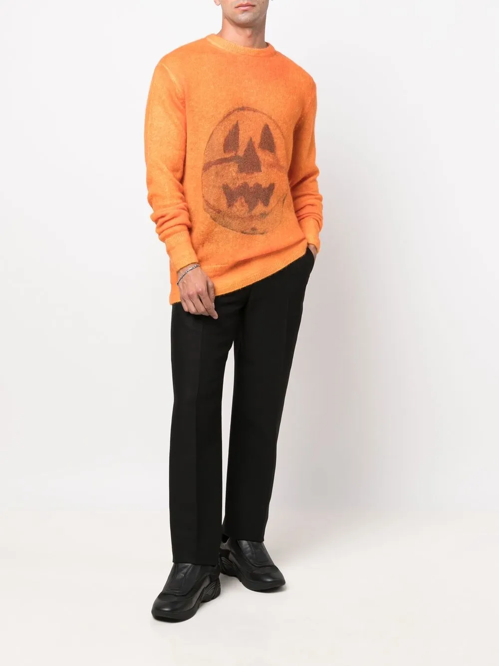 Shop Givenchy Ceramics-print Crew-neck Jumper In Orange