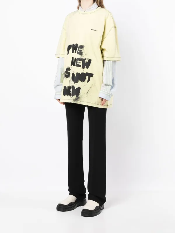 Ader Error Tnnn logo-print T-shirt | Yellow | FARFETCH