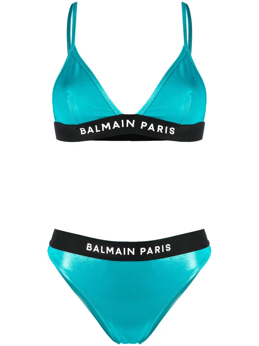 

Balmain logo-print bikini set - Blue