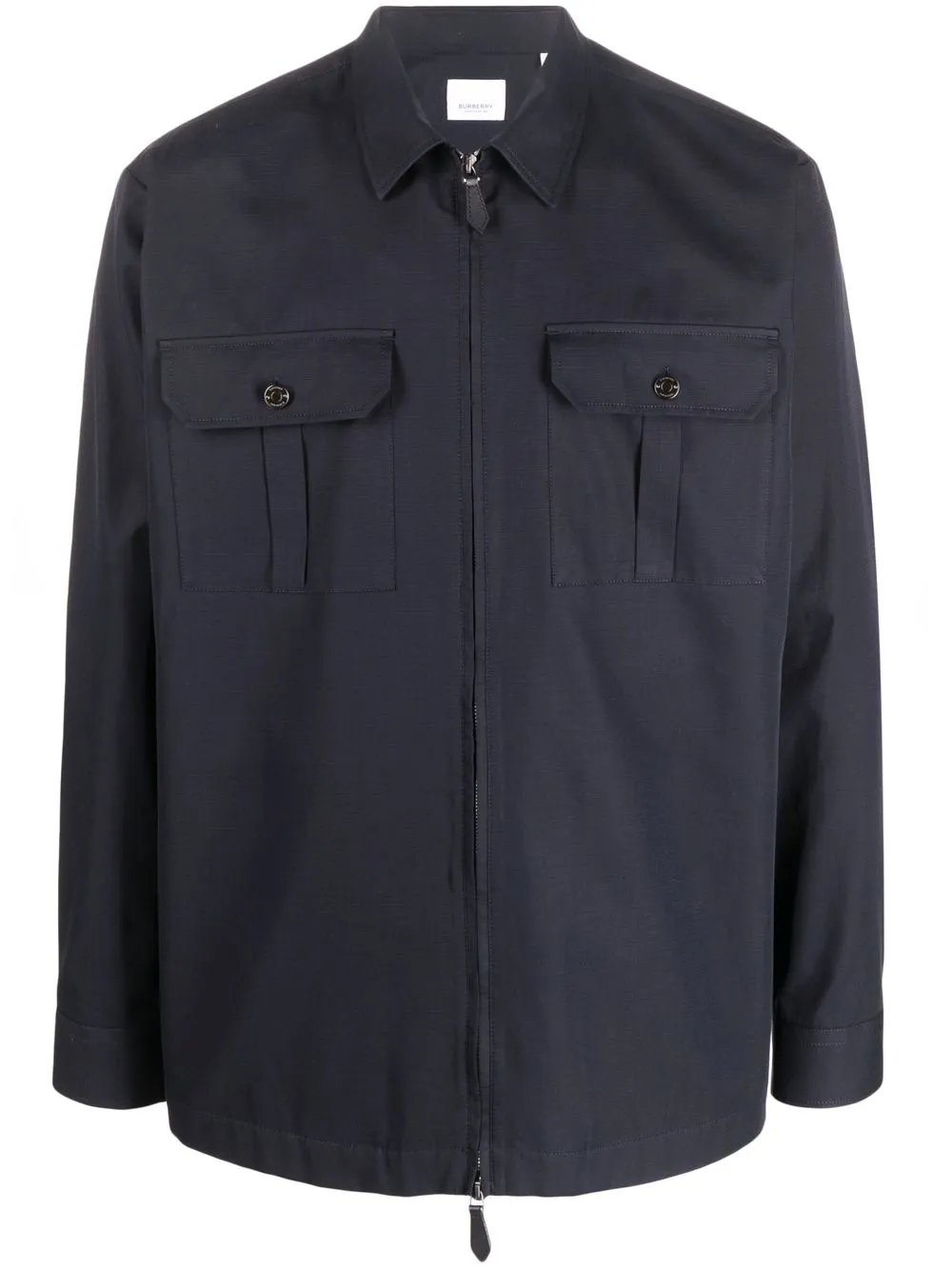 

Burberry cotton-gabardine zip-front shirt - Blue