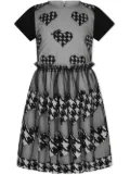 Simonetta houndstooth heart-patch skater dress - Black