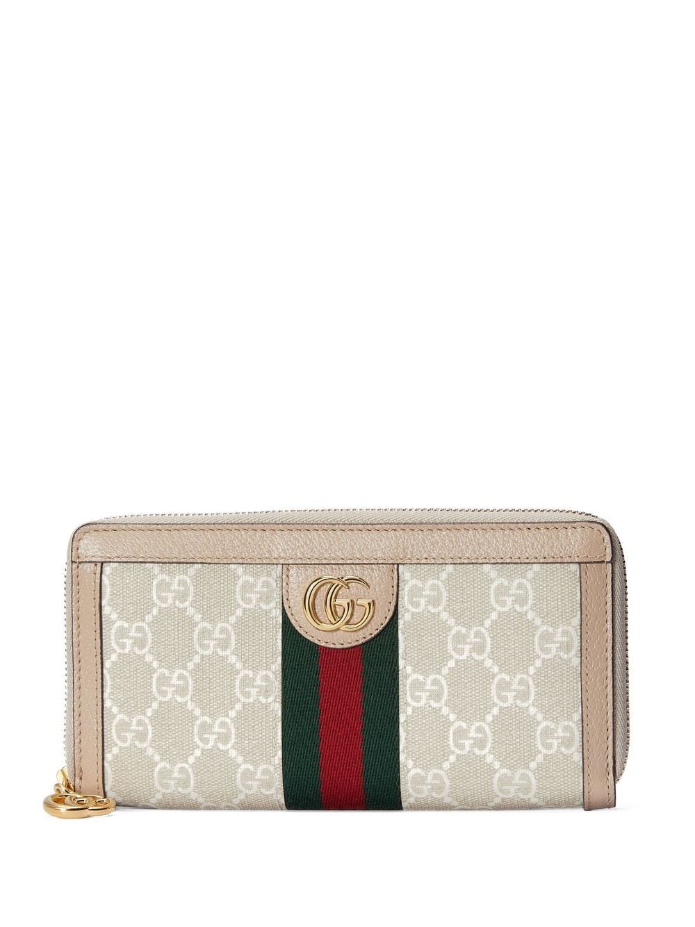 Gucci Ophidia Gg Zip Around Wallet In White | ModeSens