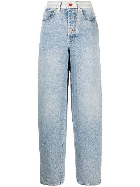 off white wide leg jeans