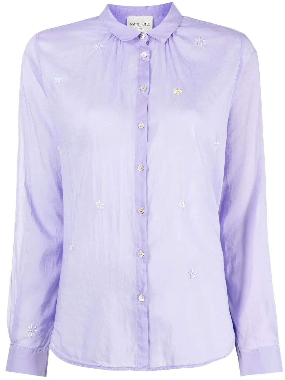 

Forte Forte floral-embroidered button-up shirt - Purple