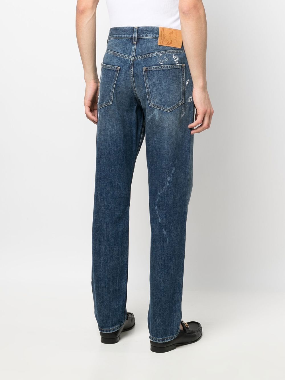 Shop Martine Rose Painter-wash Straight Jeans In Blue