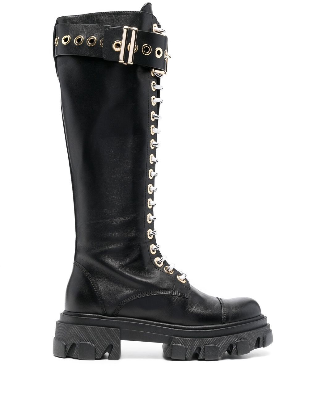 Amen Knee-length Lace-up Boots In Black