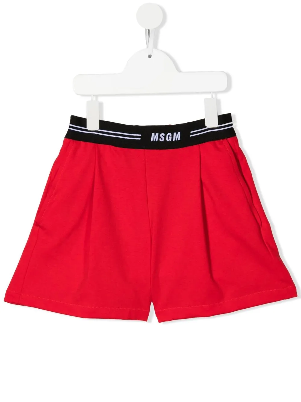 

MSGM Kids shorts deportivos con logo en la pretina - Rojo