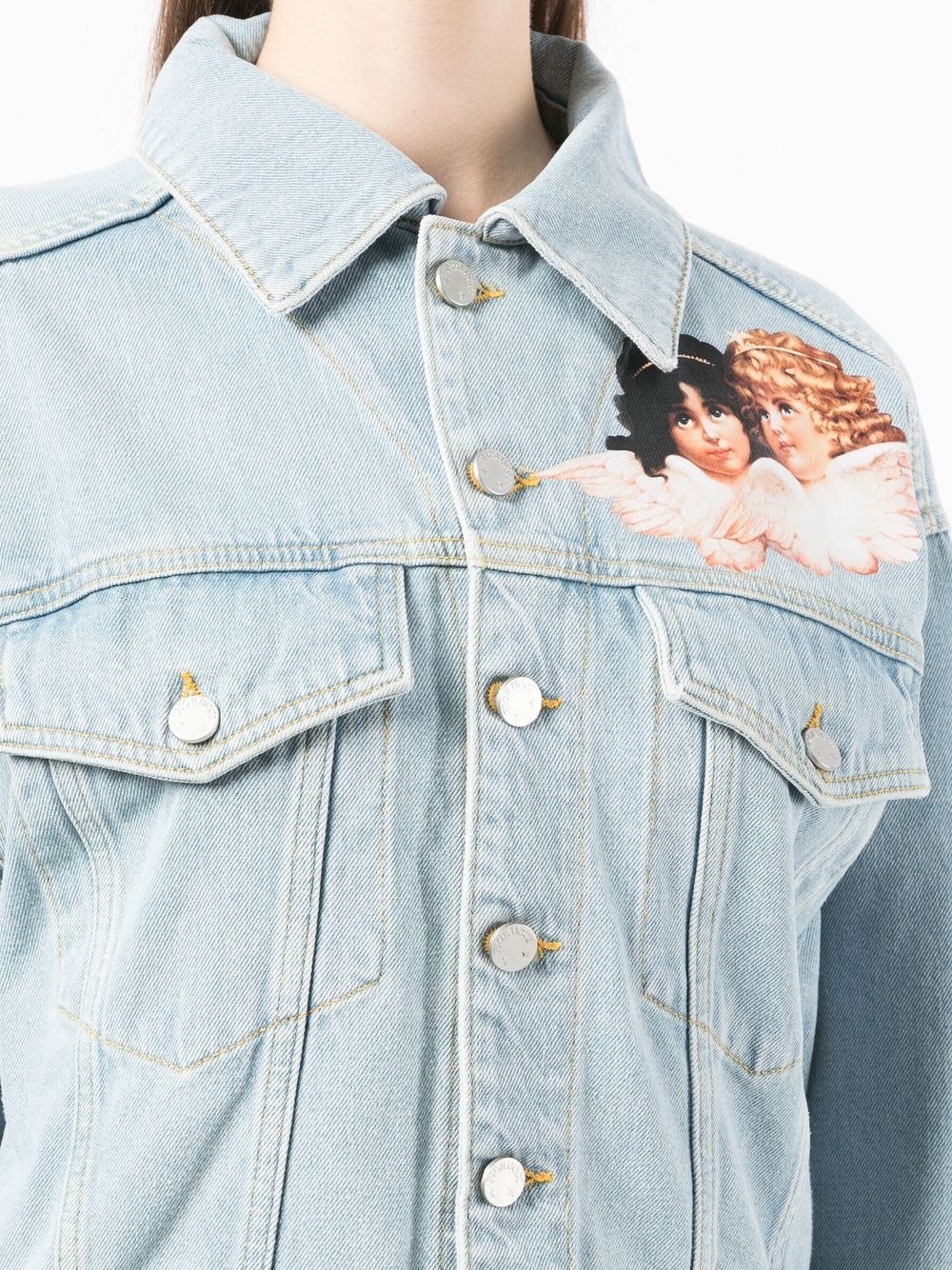 Fiorucci Angels button-up Denim Jacket - Farfetch