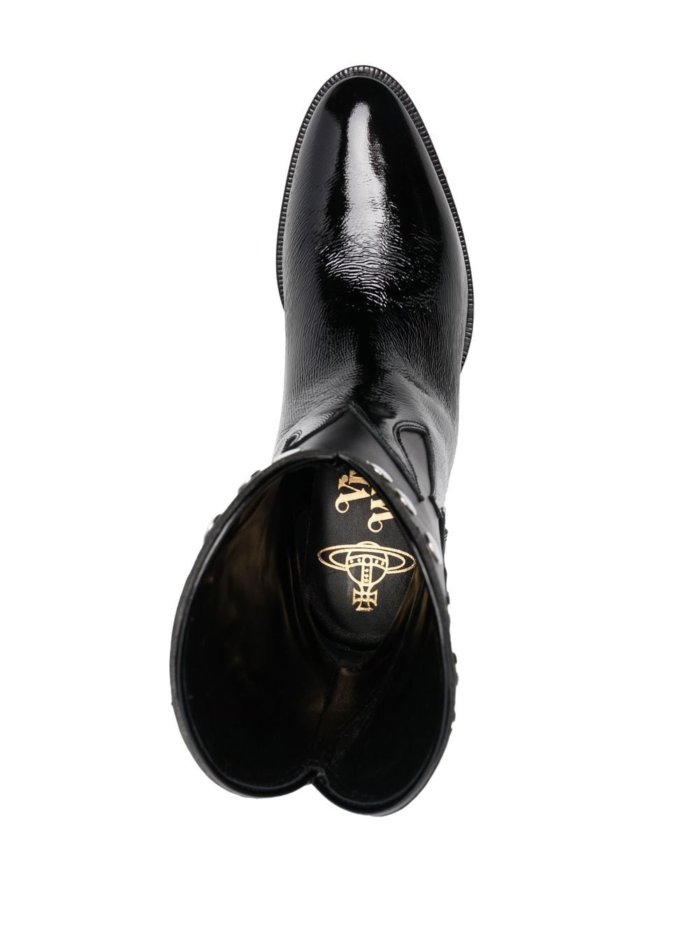 Shop Vivienne Westwood Cuban Flame 50mm Boots In Black