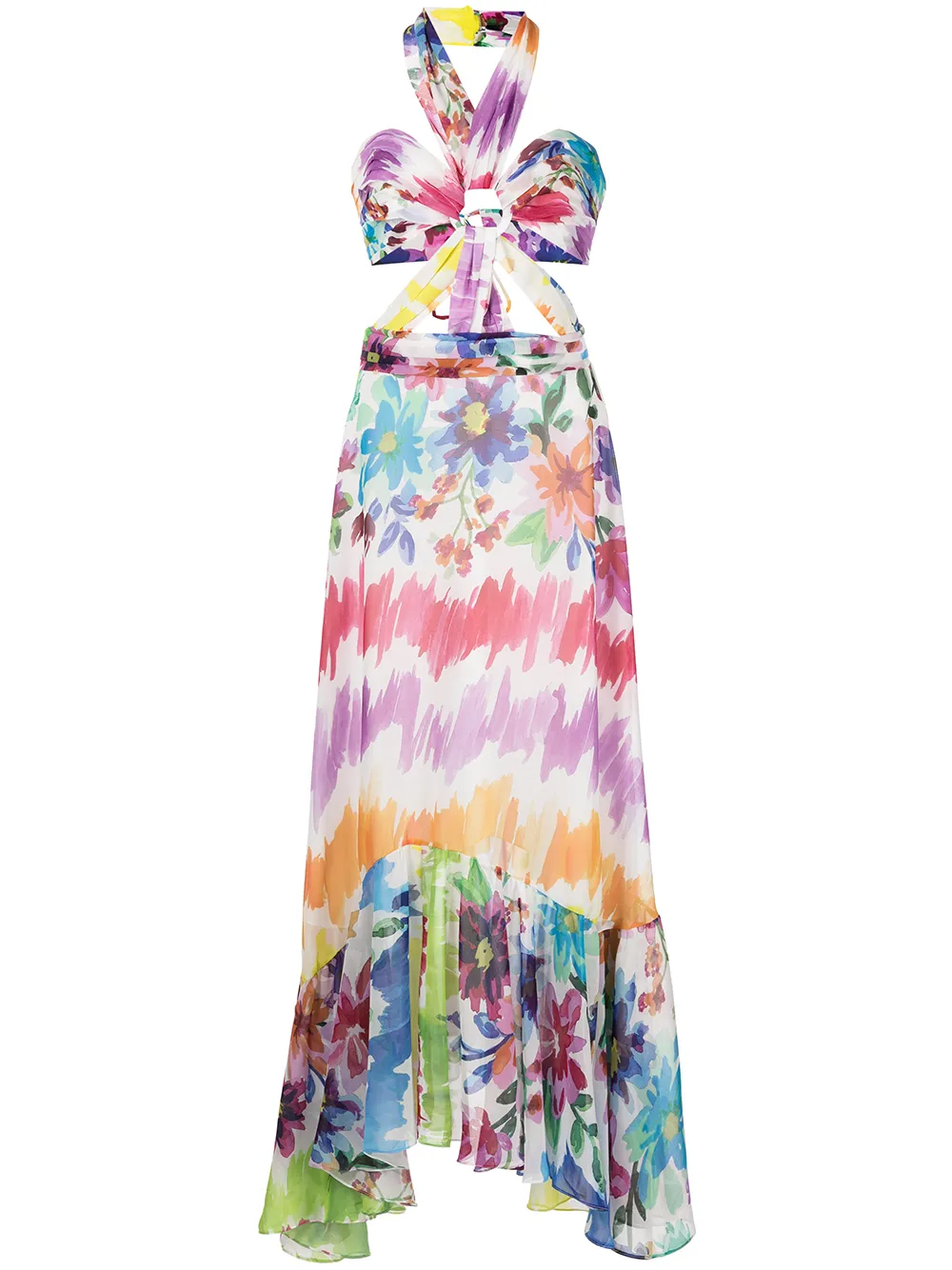 

PatBO floral-print cut-out maxi dress - Multicolour