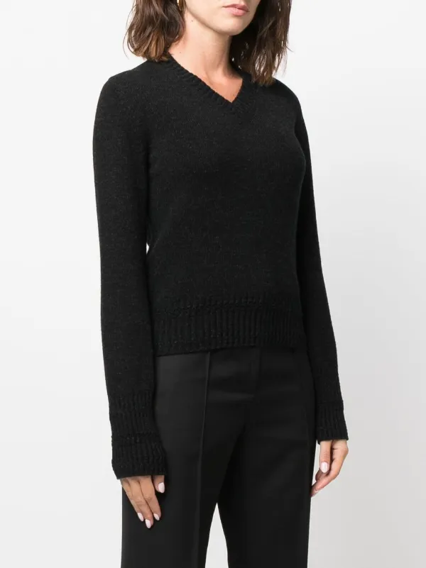 Barrie V-neck cashmere-knit Top | Black | FARFETCH JO