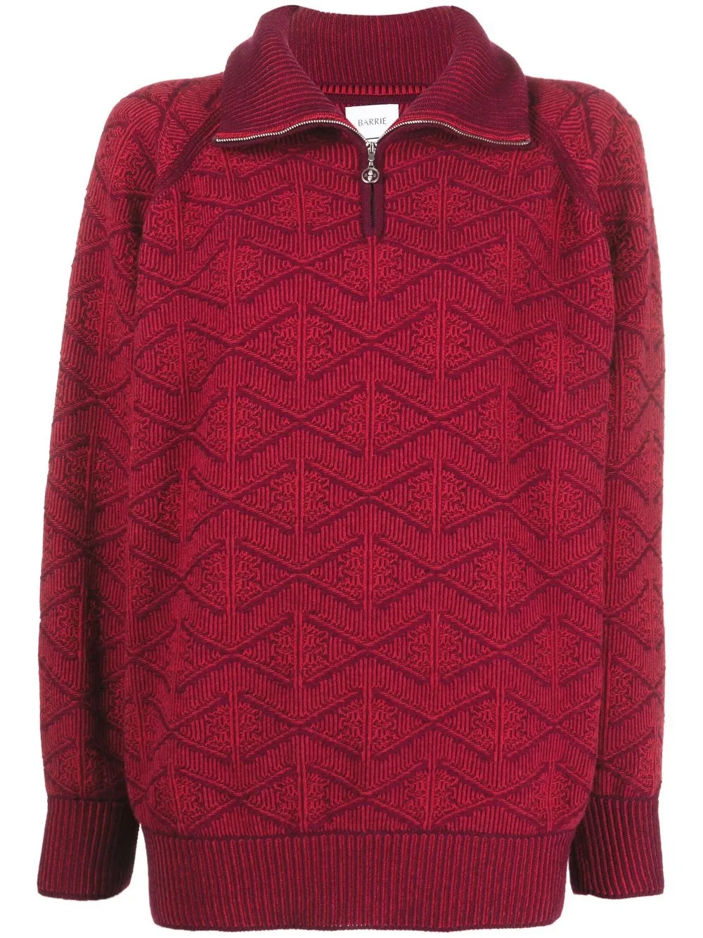 

Barrie half-zip cashmere jumper - Red