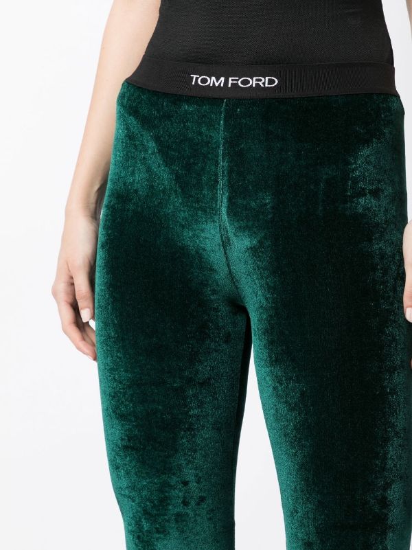 TOM FORD logo-waistband Velvet Leggings - Farfetch