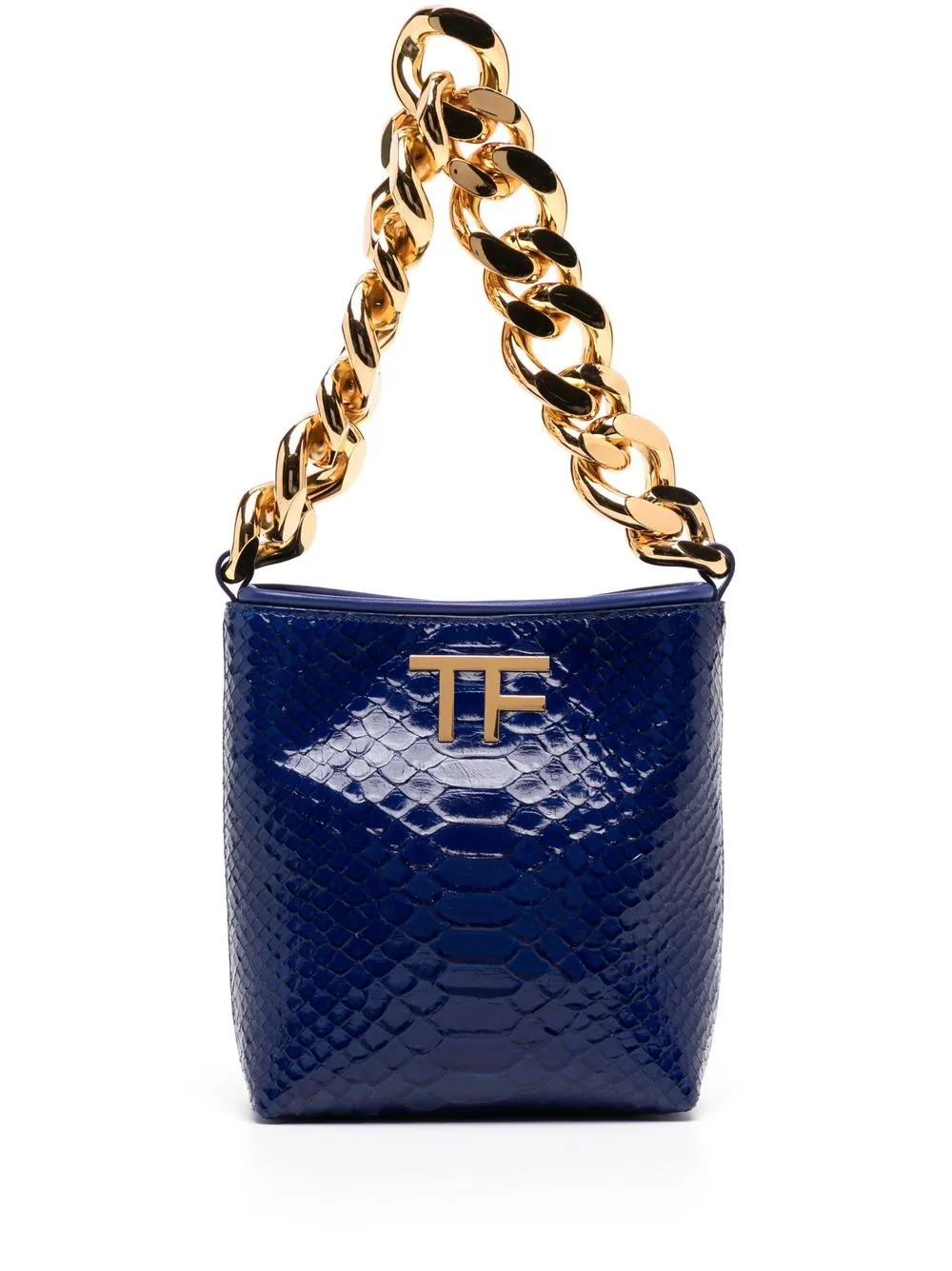 Tom Ford Tf Logo-plaque Chain Mini Bag In Blue | ModeSens