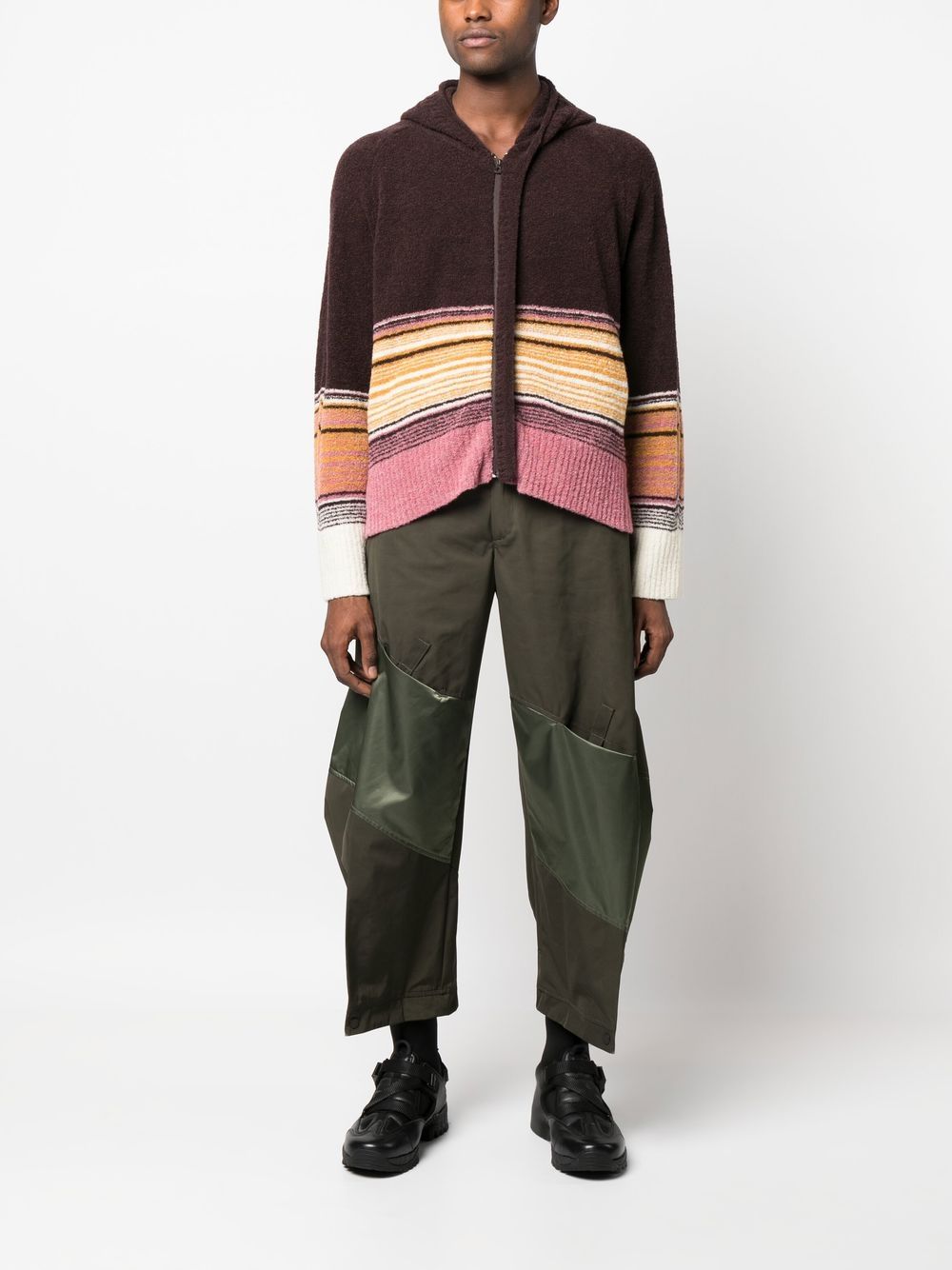 Kiko Kostadinov Ketra stripe-knit Hooded Cardigan - Farfetch