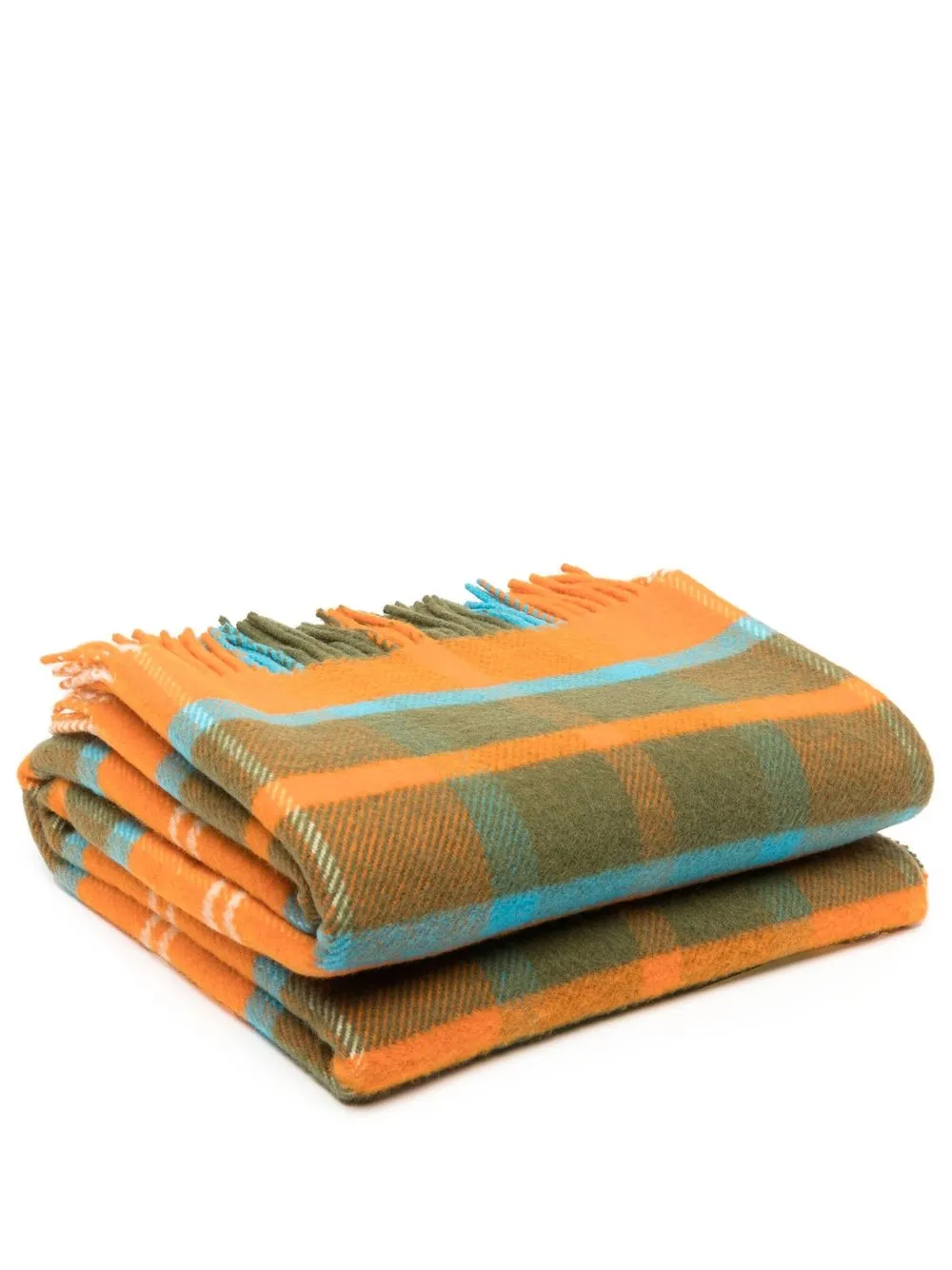 

Johnstons of Elgin x Ben Pentreath check-print wool throw - Orange