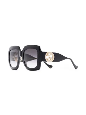Gucci Eyewear インターロッキングG サングラス | ブラック | FARFETCH JP