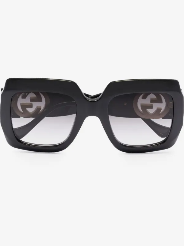 Gucci Eyewear Oversized Square Sunglasses | Black | FARFETCH JO