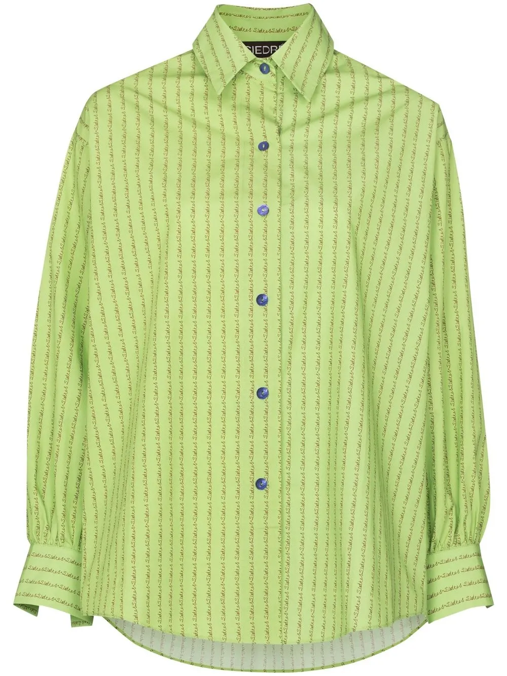 

SIEDRES camisa oversize con franjas del logo - Verde