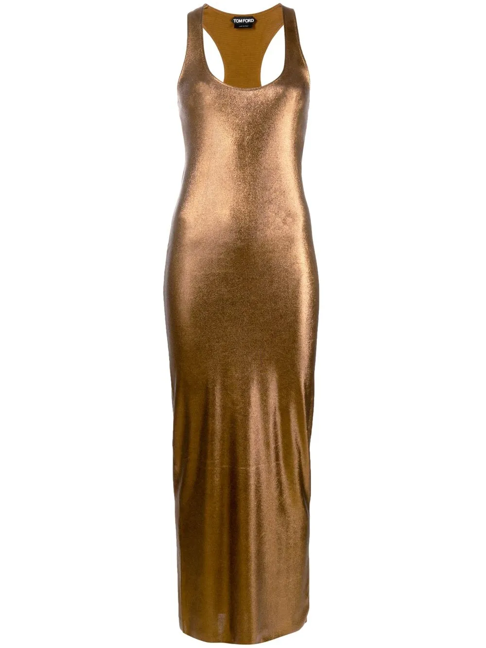 

TOM FORD metallic scoop-neck dress - Brown