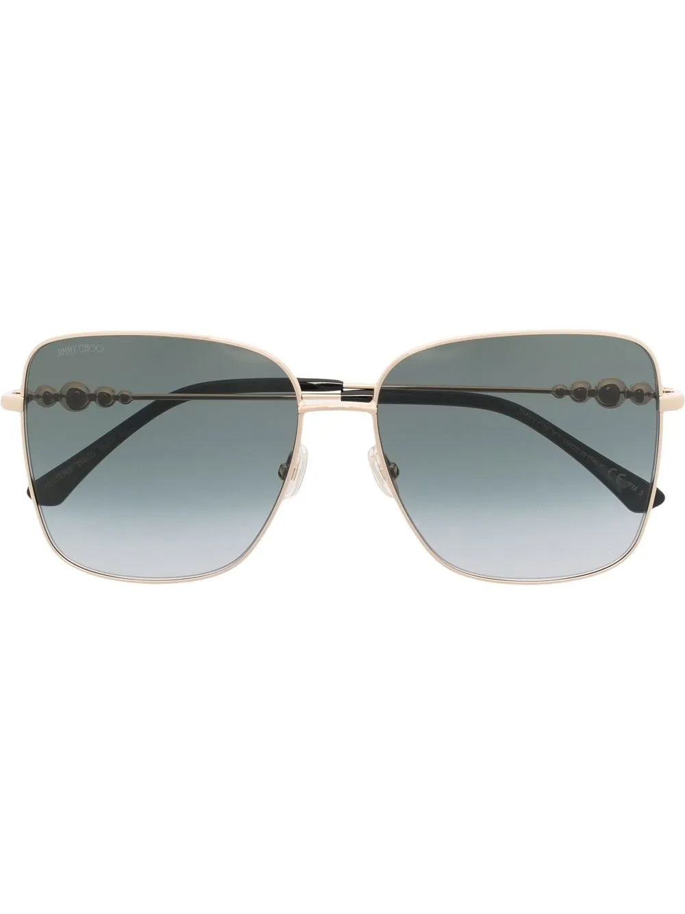 Jimmy Choo Eyewear Sonnenbrille mit eckigem Gestell - Gold