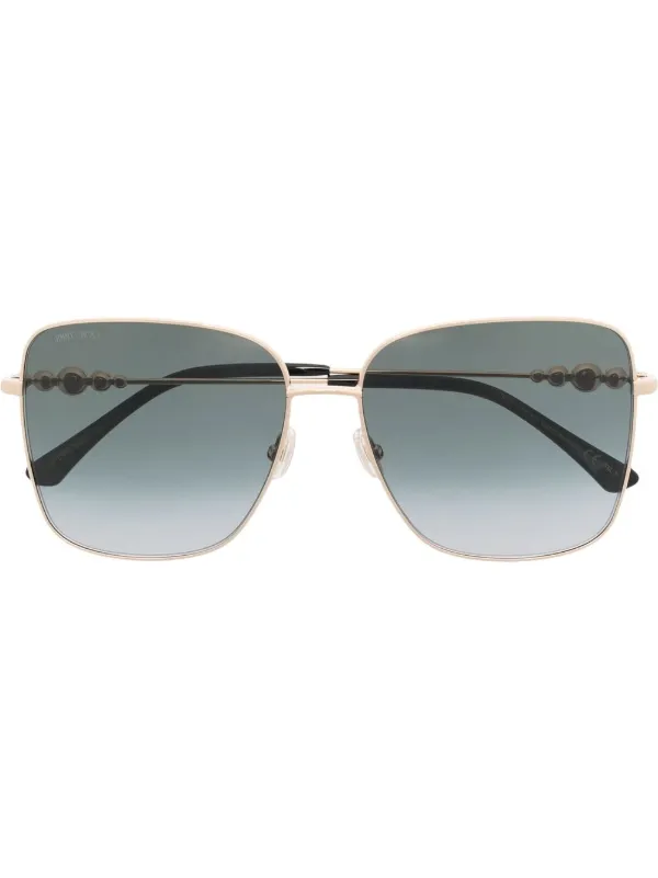 【JIMMY CHOO】 Jimmy Choo Eyewear Óculos De Sol Quadrado | Dourado | FARFETCH BR