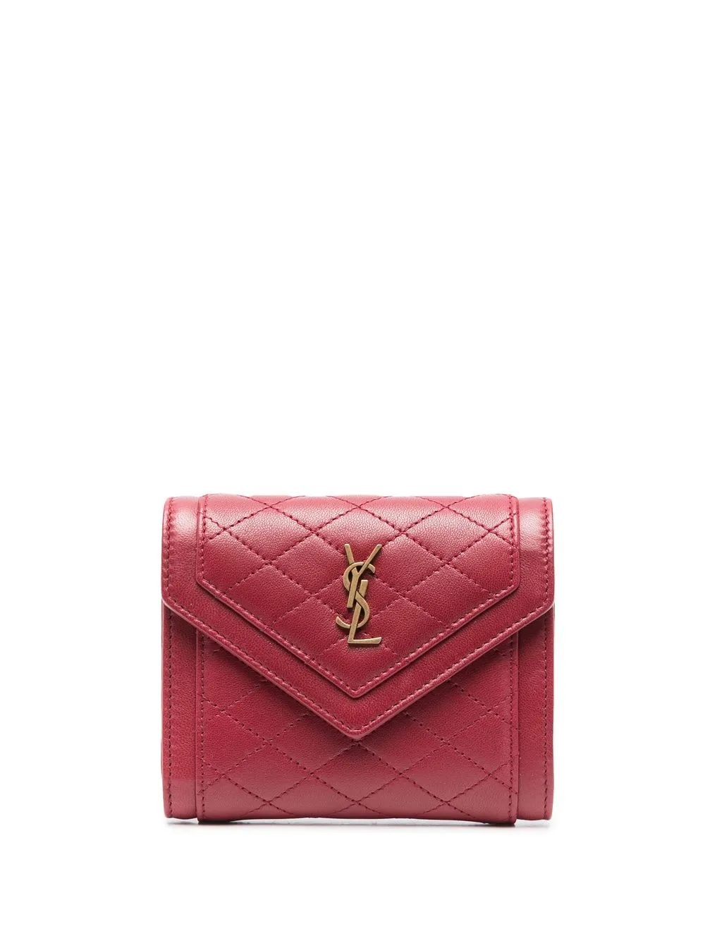 

Saint Laurent cartera YS con placa del logo - Rojo