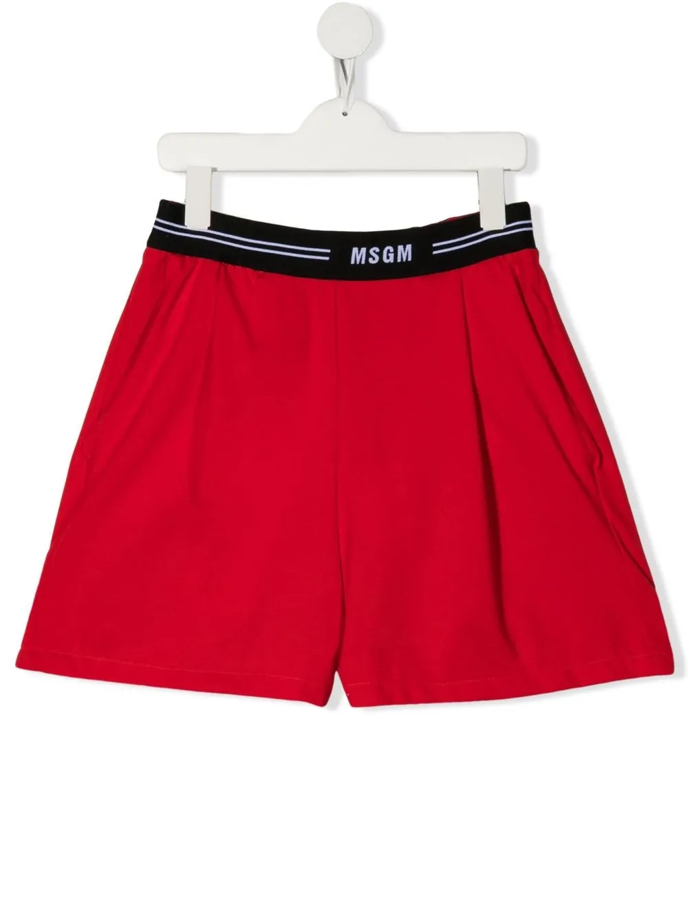 

MSGM Kids TEEN logo-waist cotton-blend shorts - Red