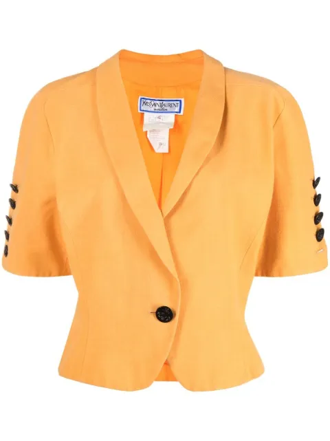 Saint Laurent Pre-Owned 1980s single-breasted short-sleeved jacket