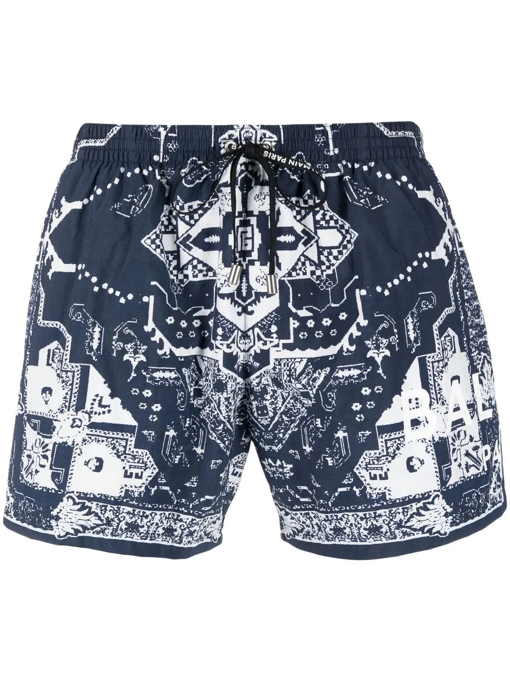 

Balmain shorts de playa con motivo en jacquard - Azul