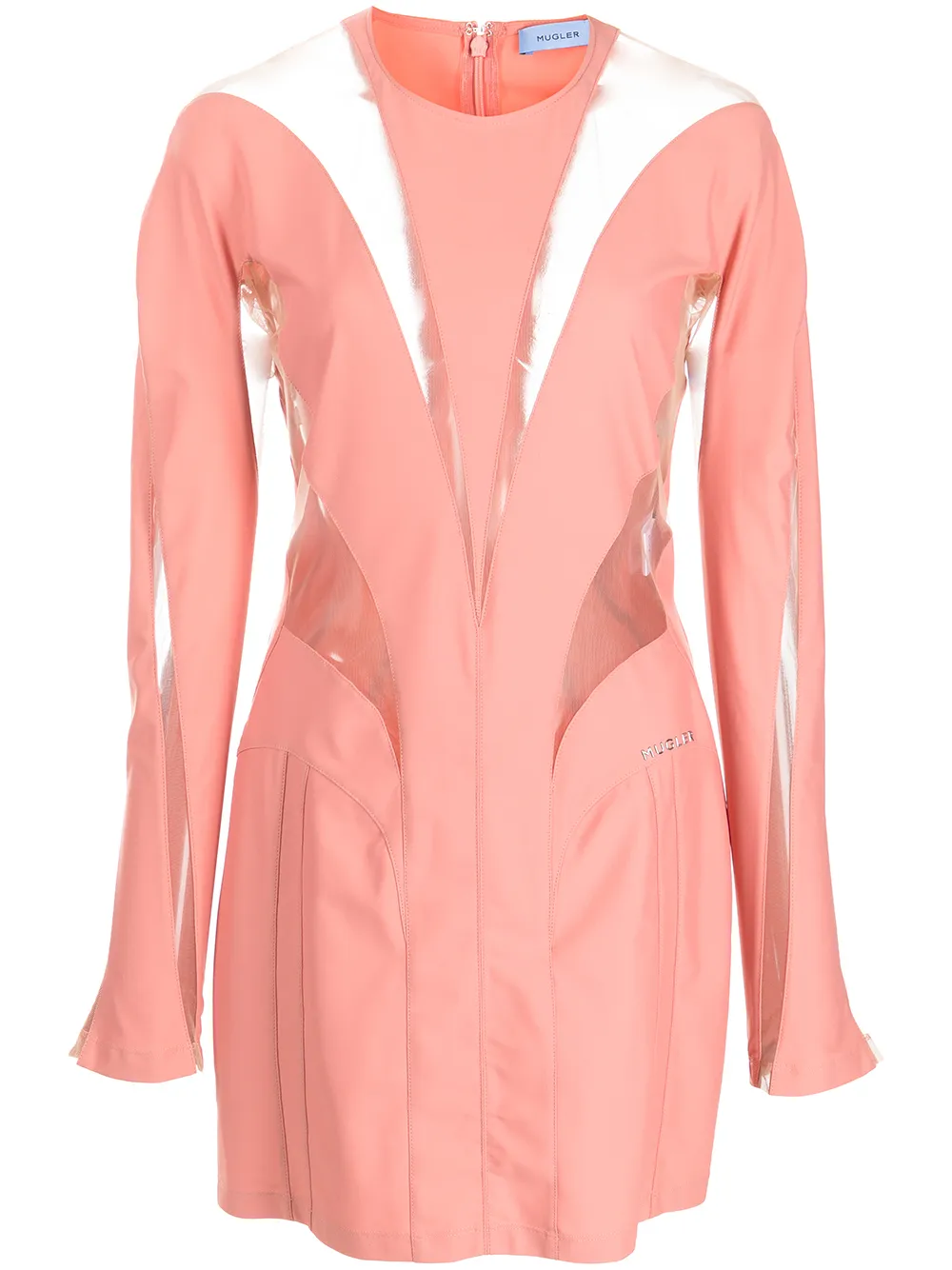 

Mugler vestido corto con paneles transparentes de Mugler x The Webster - Rosado