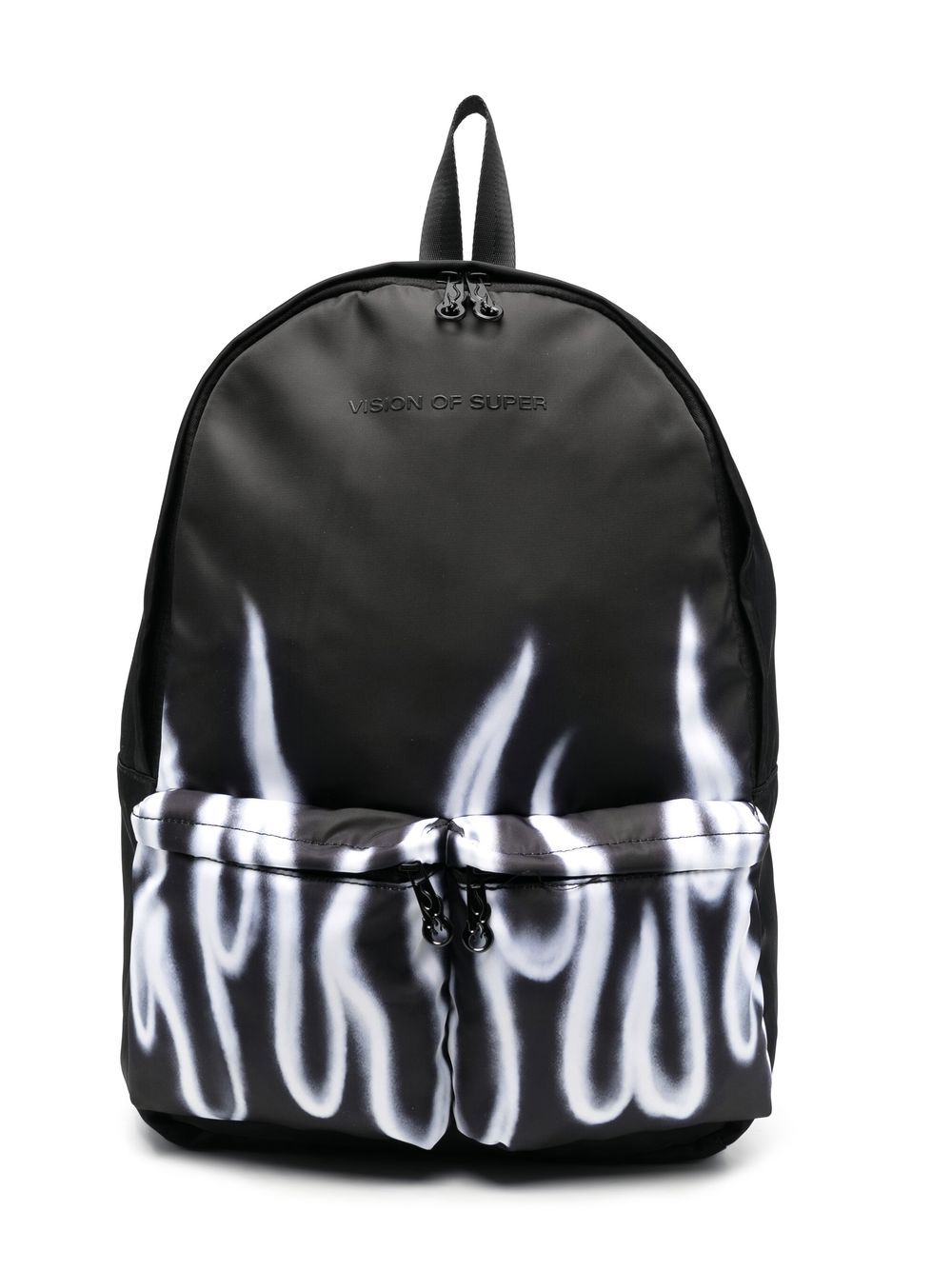 Vision Of Super Kids' Flame-print Backpack In Black