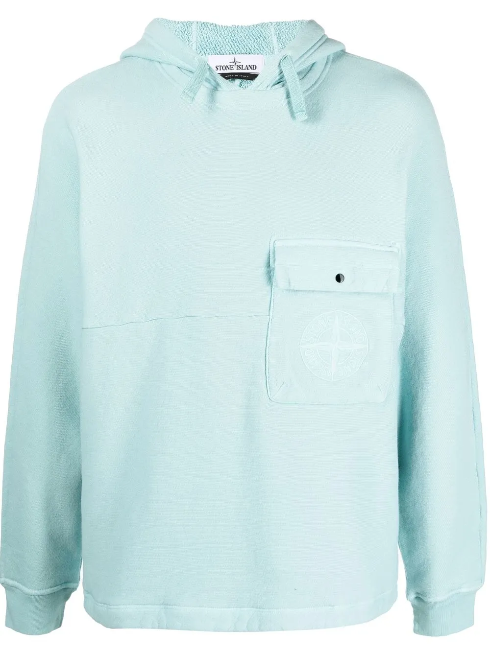 

Stone Island hoodie con bolsillo y logo - Azul