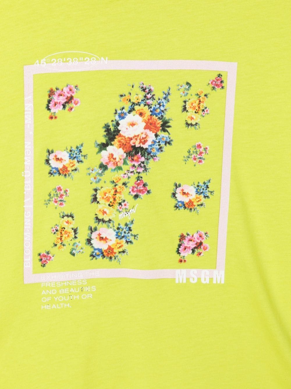 Shop Msgm Teen Floral-print Cropped T-shirt In Yellow