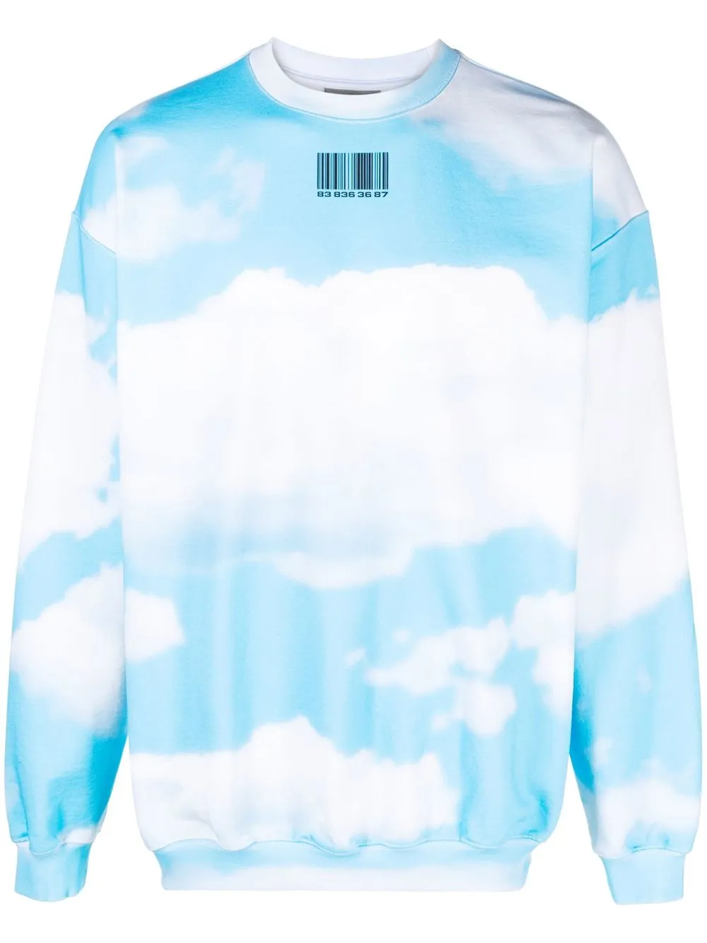 

VTMNTS barcode-print crew neck sweatshirt - Blue