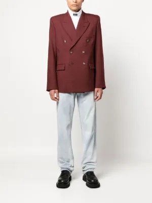 Rosso Blazer doppiopetto a coste Farfetch Uomo Abbigliamento Cappotti e giubbotti Giacche Blazer 