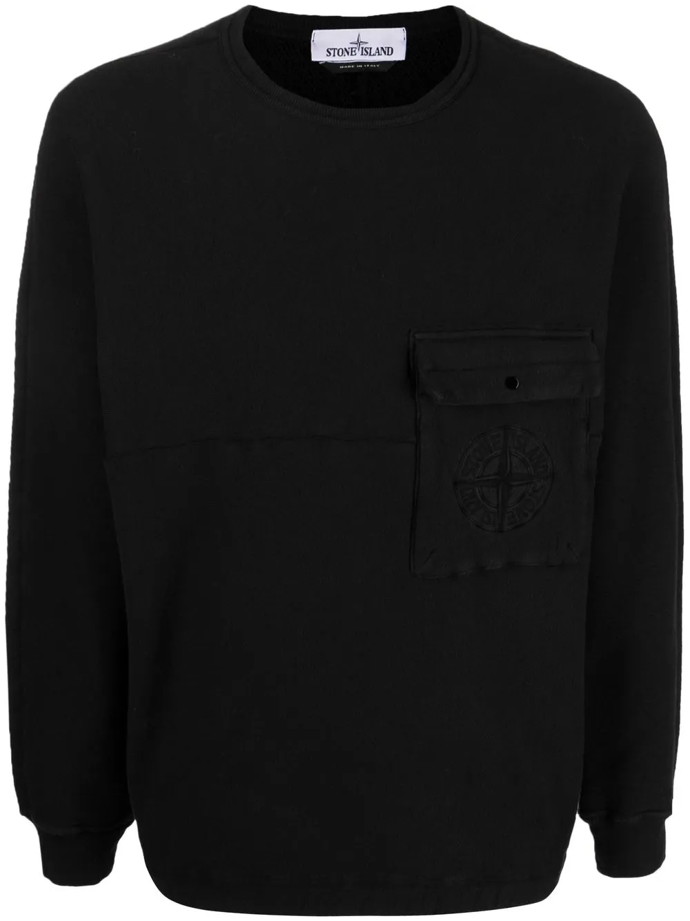 

Stone Island camisa con bolsillo y solapa - Negro