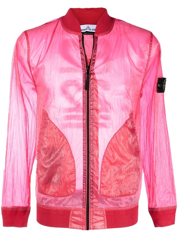 pink stone island bomber