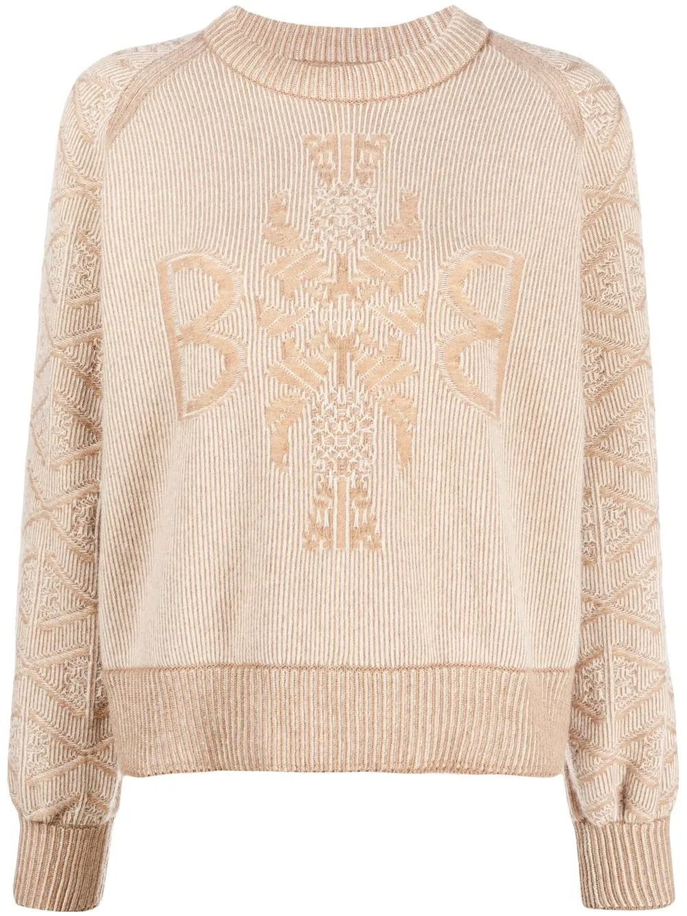 

Barrie round neck cashmere jumper - Neutrals