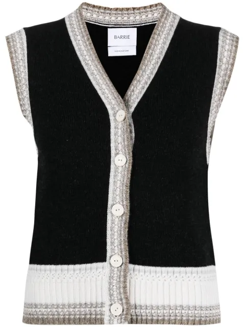 Barrie sleeveless cashmere cardigan