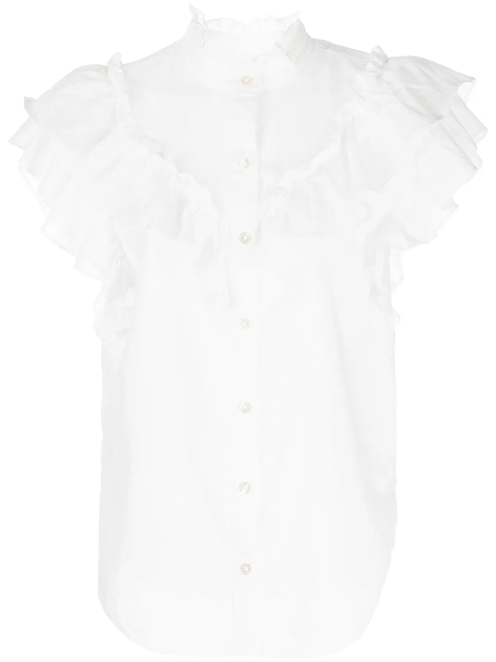 VERONICA BEARD JALIYAH RUFFLE-TRIM BLOUSE