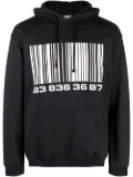 VTMNTS Big-Barcode cotton hoodie - Black