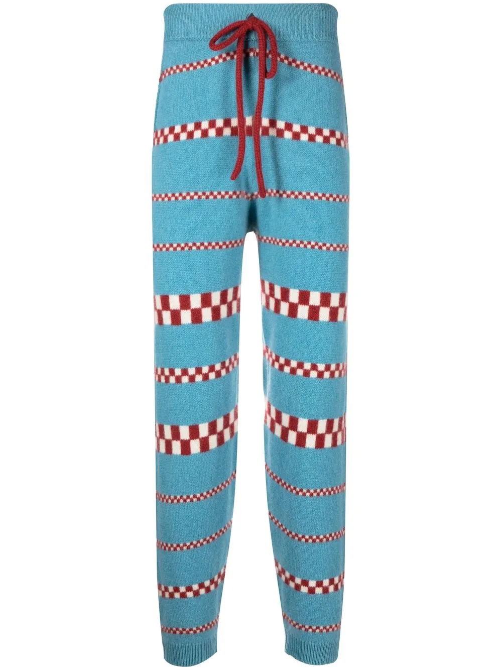 

The Elder Statesman pants tejidos con motivo speed check - Azul