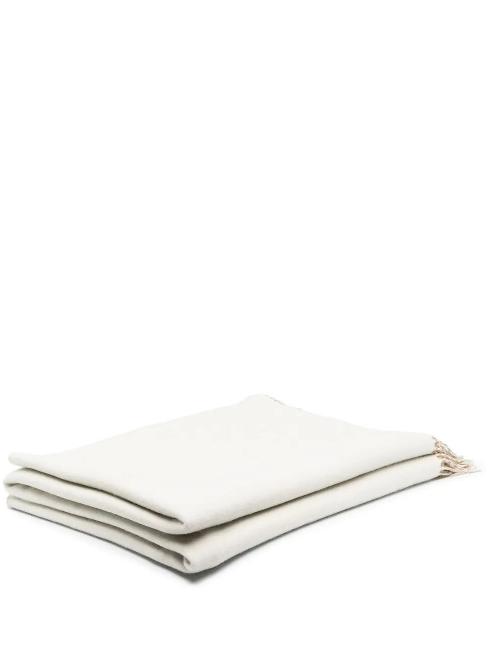 

Johnstons of Elgin manta reversible con flecos - Blanco