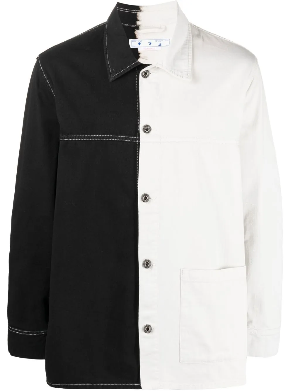 

Off-White sobrecamisa con diseño bicolor - Blanco