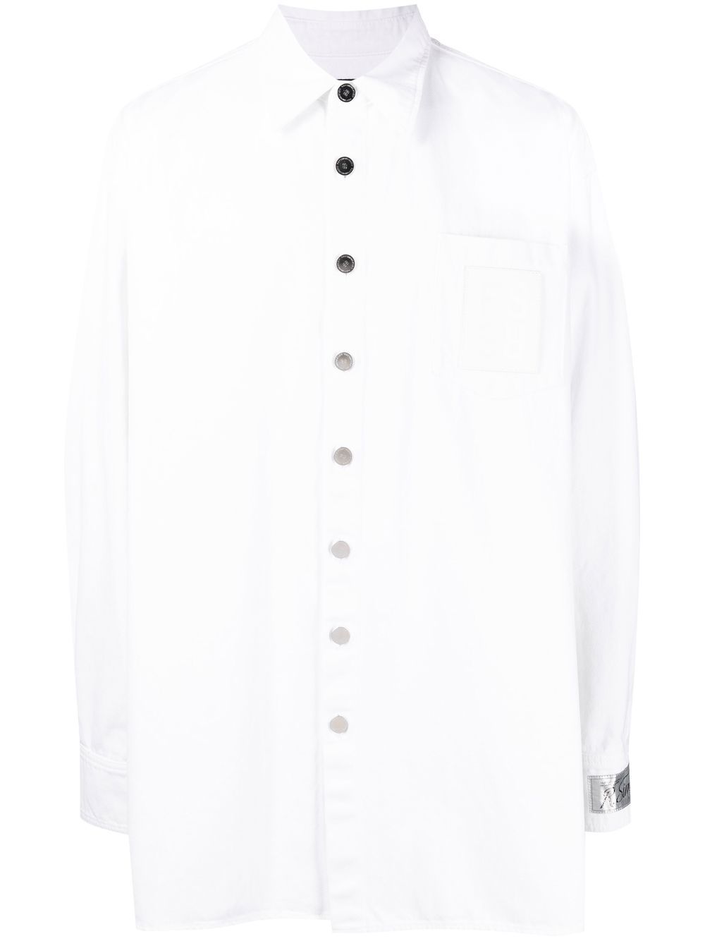 

Raf Simons camisa con botones y parche del logo - Blanco